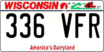 WI license plate 336VFR