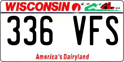 WI license plate 336VFS