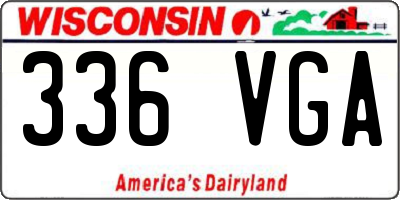 WI license plate 336VGA