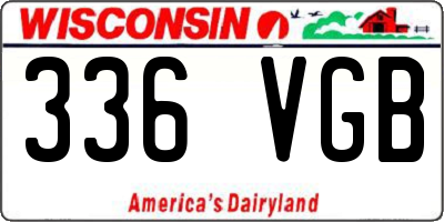 WI license plate 336VGB