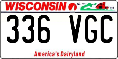 WI license plate 336VGC