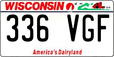 WI license plate 336VGF