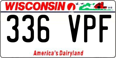 WI license plate 336VPF