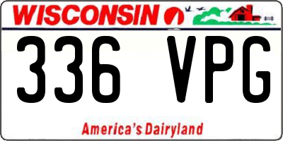 WI license plate 336VPG