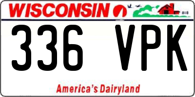 WI license plate 336VPK