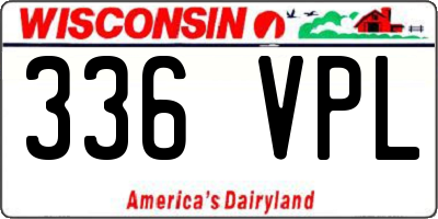 WI license plate 336VPL