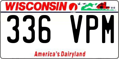 WI license plate 336VPM
