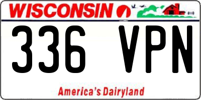 WI license plate 336VPN