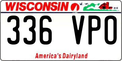 WI license plate 336VPO