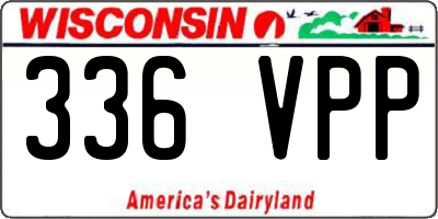 WI license plate 336VPP