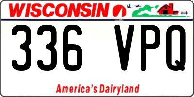 WI license plate 336VPQ