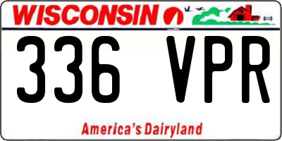 WI license plate 336VPR