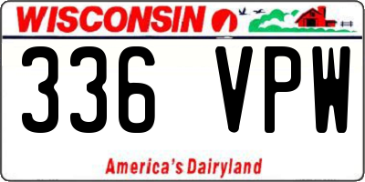 WI license plate 336VPW