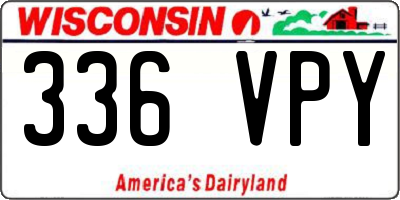 WI license plate 336VPY