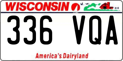 WI license plate 336VQA