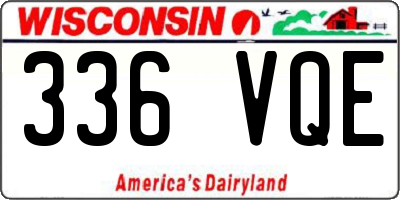 WI license plate 336VQE