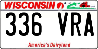 WI license plate 336VRA