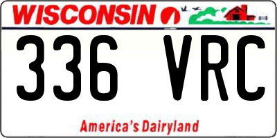WI license plate 336VRC