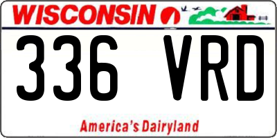WI license plate 336VRD