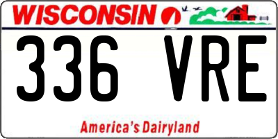 WI license plate 336VRE