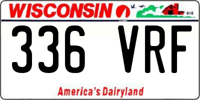 WI license plate 336VRF