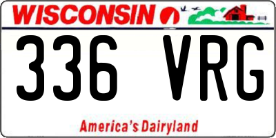 WI license plate 336VRG