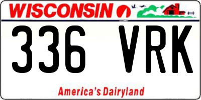 WI license plate 336VRK
