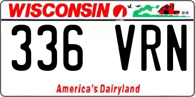 WI license plate 336VRN