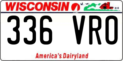 WI license plate 336VRO
