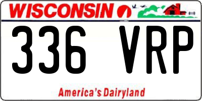 WI license plate 336VRP