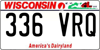 WI license plate 336VRQ