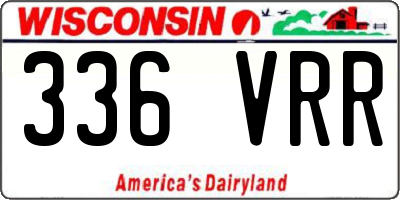 WI license plate 336VRR