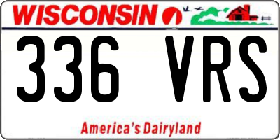 WI license plate 336VRS