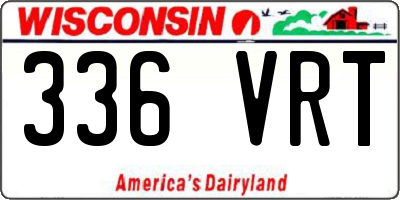 WI license plate 336VRT