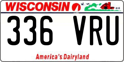 WI license plate 336VRU