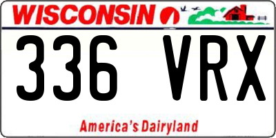 WI license plate 336VRX