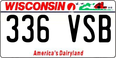 WI license plate 336VSB