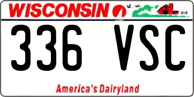 WI license plate 336VSC