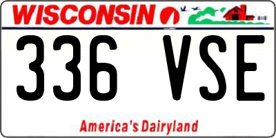 WI license plate 336VSE