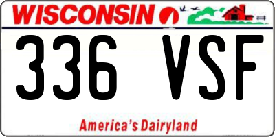 WI license plate 336VSF