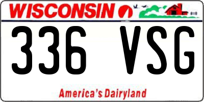 WI license plate 336VSG