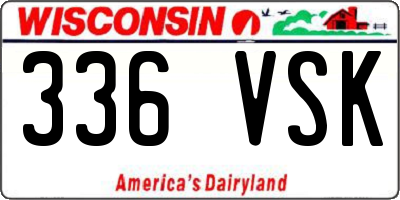 WI license plate 336VSK