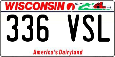WI license plate 336VSL