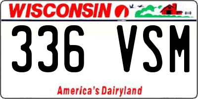 WI license plate 336VSM