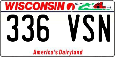 WI license plate 336VSN