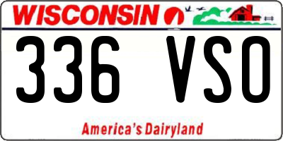 WI license plate 336VSO