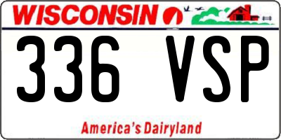 WI license plate 336VSP