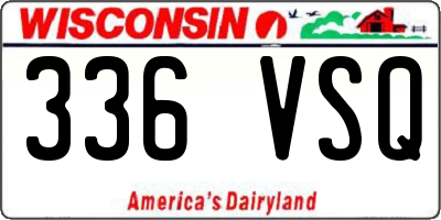 WI license plate 336VSQ