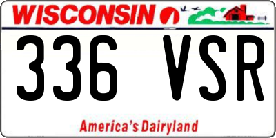WI license plate 336VSR
