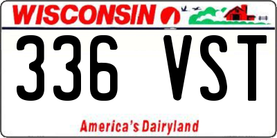 WI license plate 336VST